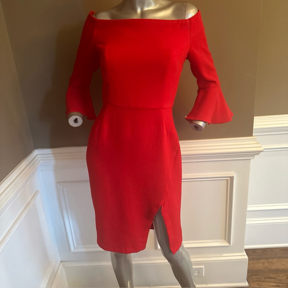 Elegant Red Off-Shoulder Dress
